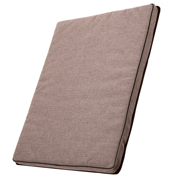 Leon Standard Hundekatzenmatratze 80x60x5cm in beige mit schwarzer Zierleiste