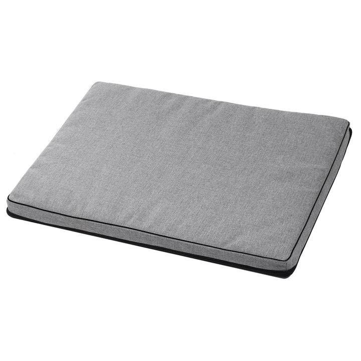 Leon Standard Hundekatzen-Matratzenbett 80x60x5cm in hellgrau mit schwarzer Zierleiste