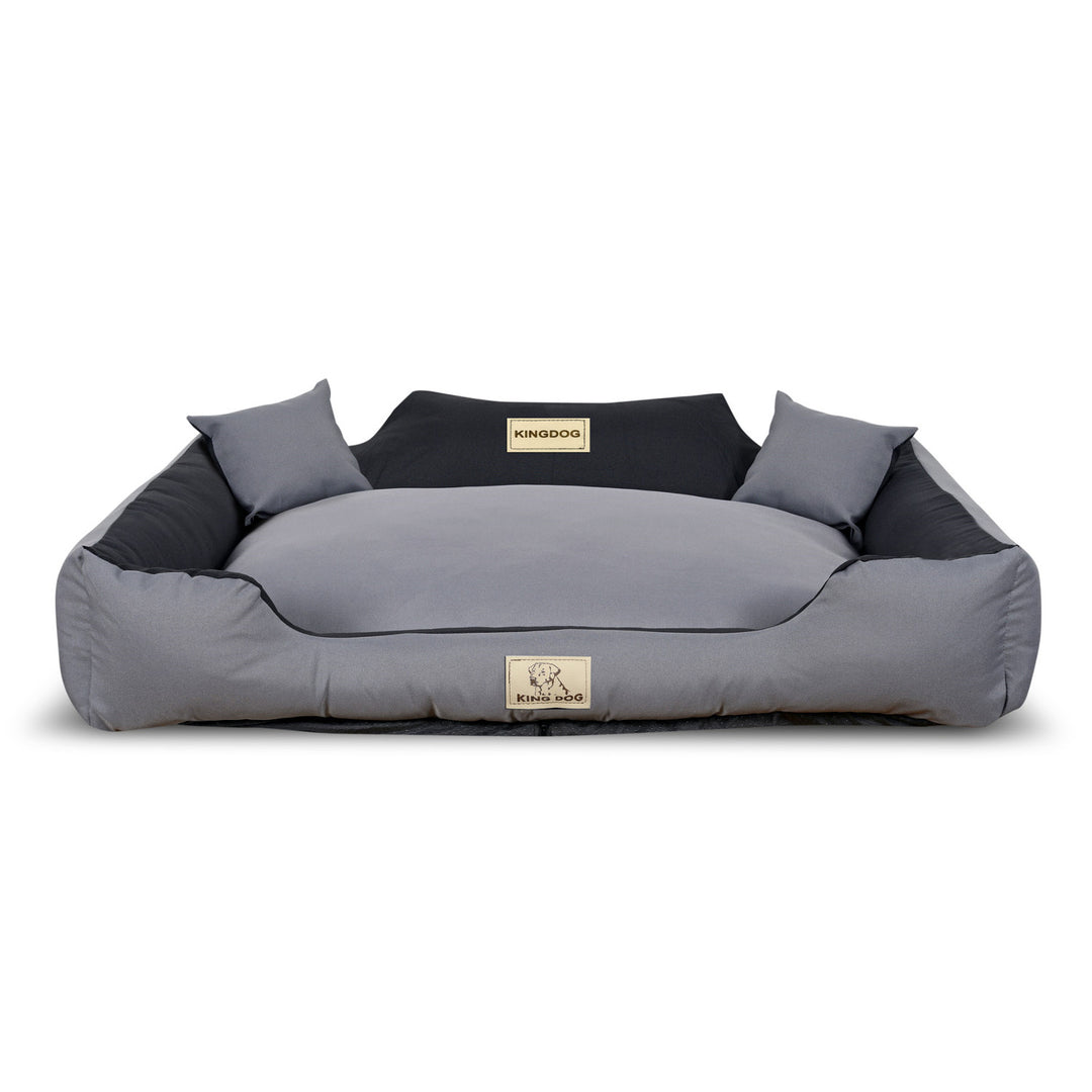 Hundebett  Haustierbett KingDog Rutschfestes mit Reißverschluss aus Panama Stretch MM43 Tierbett Außenmaße: 115x95cm/Innenmaße: 100x80cm Dunkelgrau