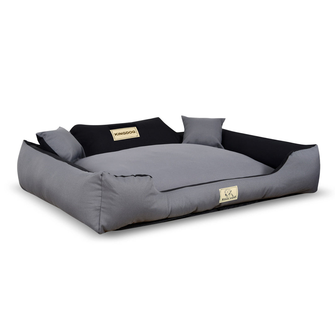 Hundebett  Haustierbett KingDog Rutschfestes mit Reißverschluss aus Panama Stretch MM43 Tierbett Außenmaße: 115x95cm/Innenmaße: 100x80cm Dunkelgrau