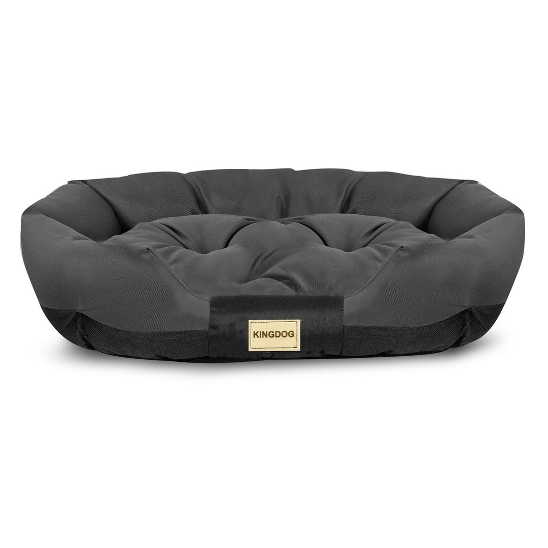 Prestige Hundebett Tierbett Haustierbett Oval Wasserdichtes PVC Codura 100% Polyester Gewicht: 240gr/m2 (130 x 105 cm, Schwarz)