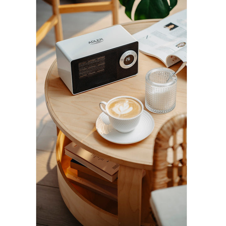 Adler Europe AD 7746 Heizlüfter aus Keramik mit LCD-Display, Timer 1-8 Stunden, Temperaturregulierung 10-49°C, Zwei Heizstufen: 700W, 1000W, Automatische