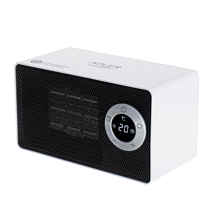 Adler Europe AD 7746 Heizlüfter aus Keramik mit LCD-Display, Timer 1-8 Stunden, Temperaturregulierung 10-49°C, Zwei Heizstufen: 700W, 1000W, Automatische