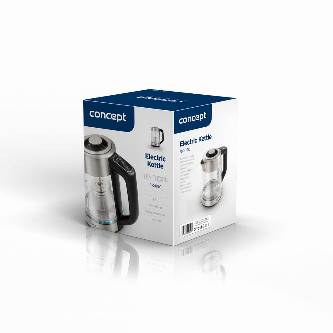 Concept 1.7L Glas-Wasserkocher mit Temperaturregelung und Brühgruppe RK4190