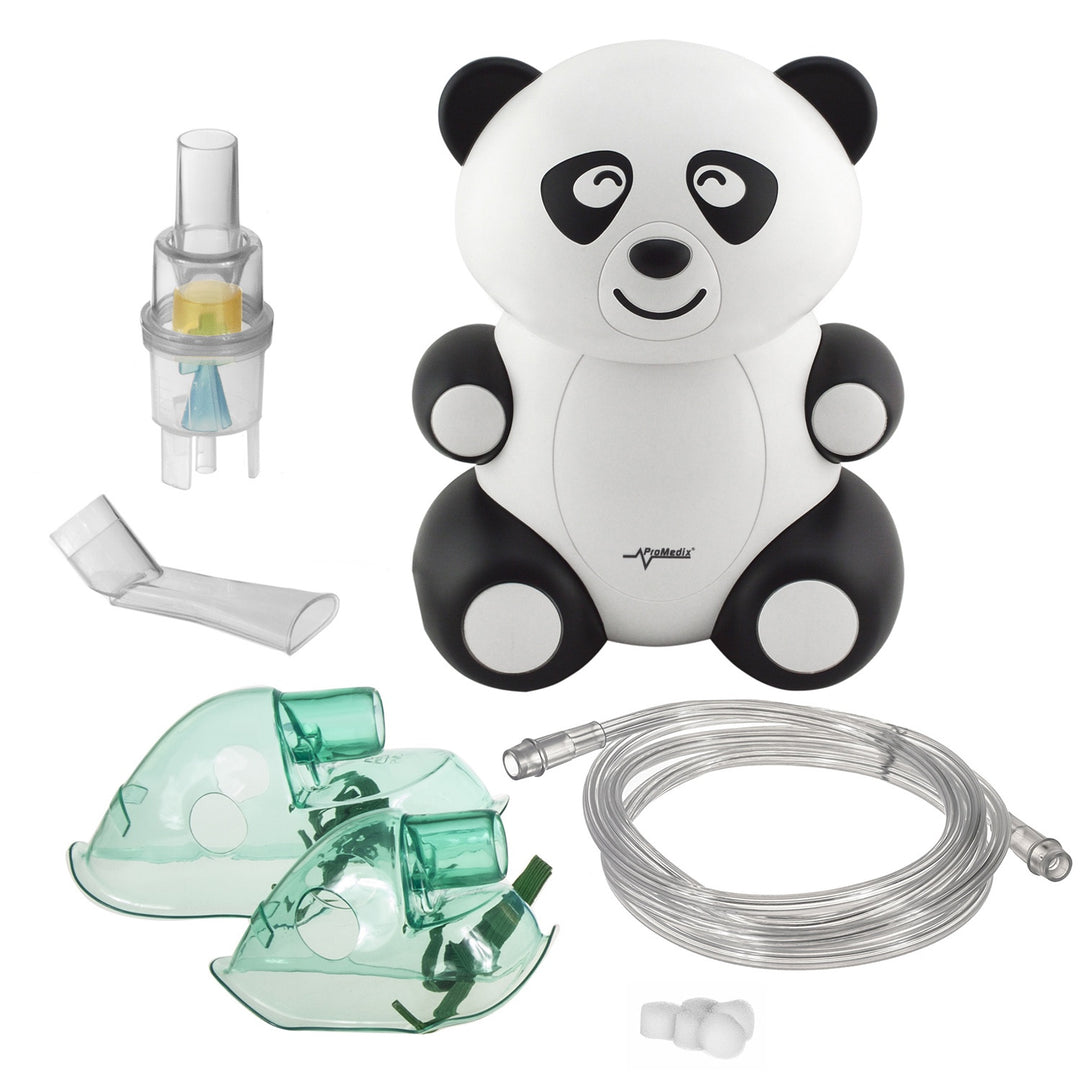 Promedix Reisebett, 125x65x74cm, grau, Rollen, Schutzhülle, PR-803 G + Panda Baby-Inhalator PR-812