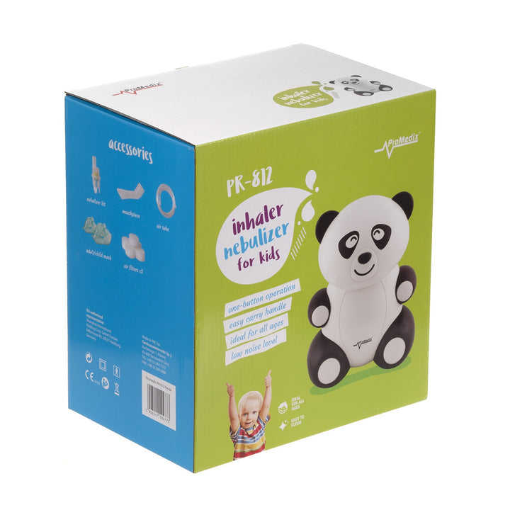 Promedix Reisebett, 125x65x74cm, grau, Rollen, Schutzhülle, PR-803 G + Panda Baby-Inhalator PR-812