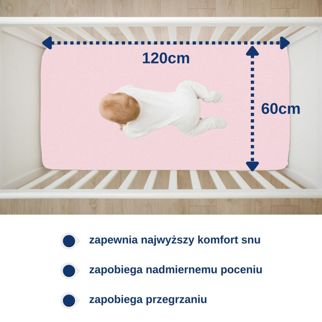 Snibbs wasserdichtes Laken, rosa, 60x120 cm, T-SNI-100232