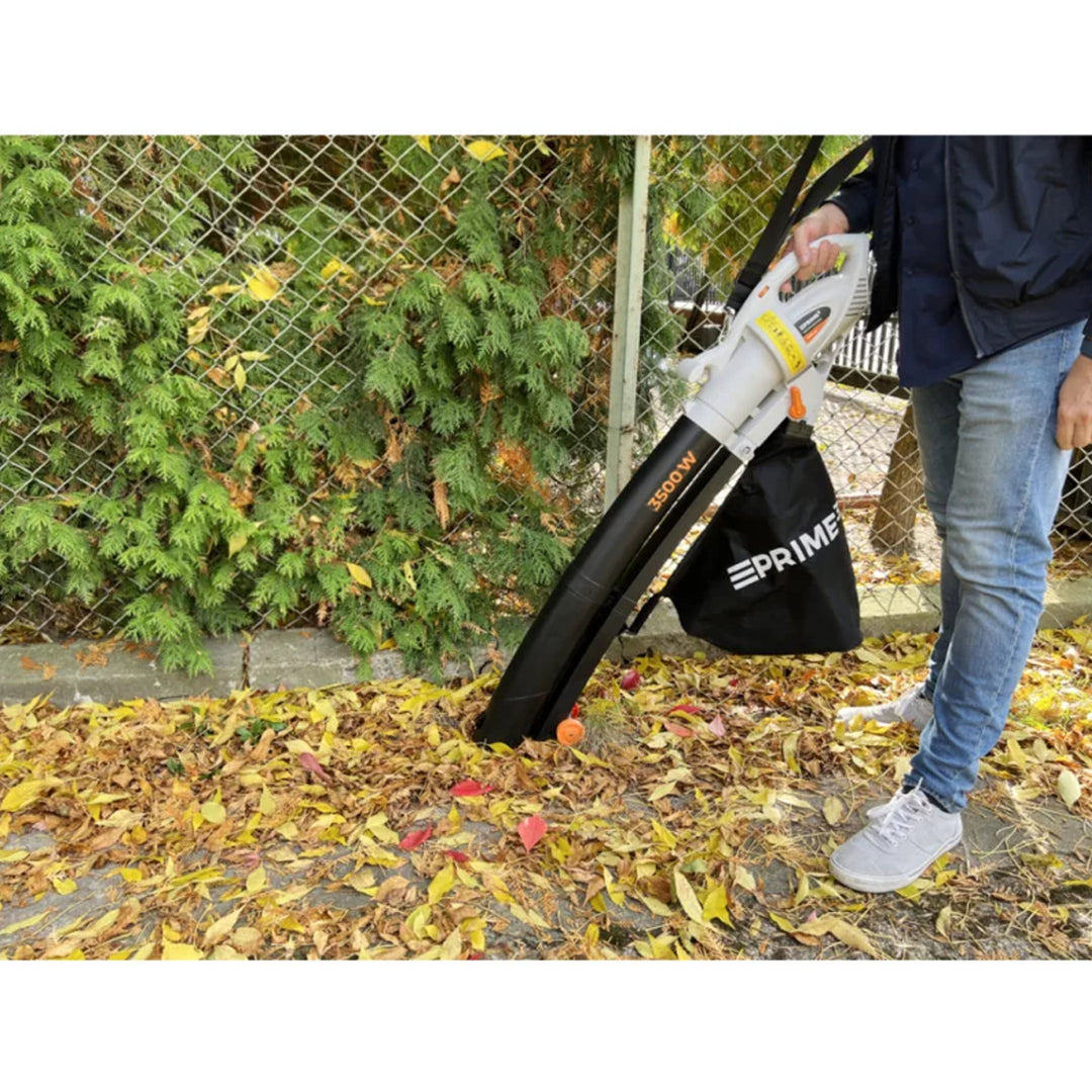 Prime3 GVB41 3 in 1 Laubsauger Gebläse und Laubhäcksler , Maximale Leistung: 3500 W, Leistungsregelung: 6-stufig Beutelkapazität: 45 l