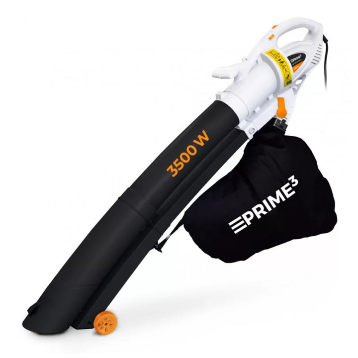 Prime3 GVB41 3 in 1 Laubsauger Gebläse und Laubhäcksler , Maximale Leistung: 3500 W, Leistungsregelung: 6-stufig Beutelkapazität: 45 l