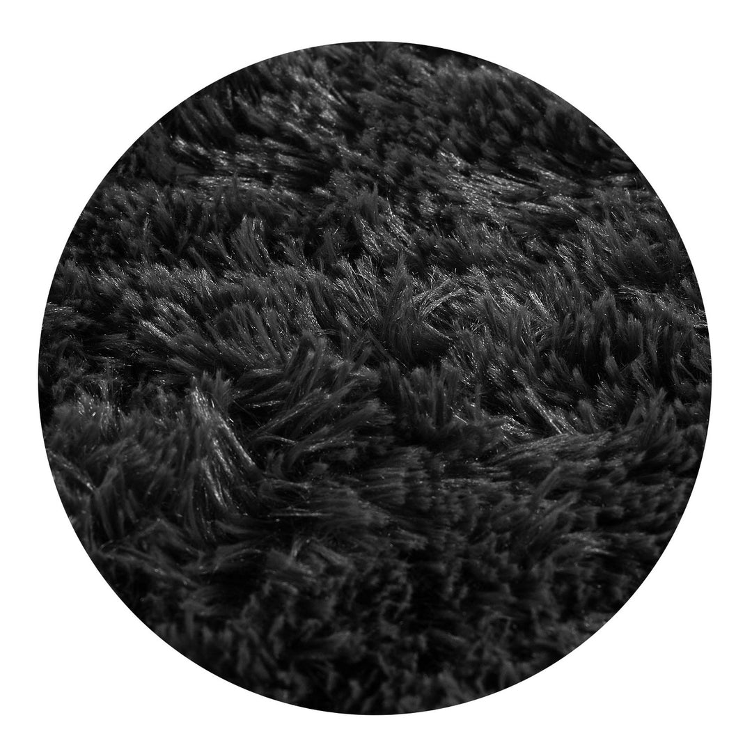 Schwarzer Plüschteppich 160x220 Kurzflor Shaggy DYWSHA120/160CZA
