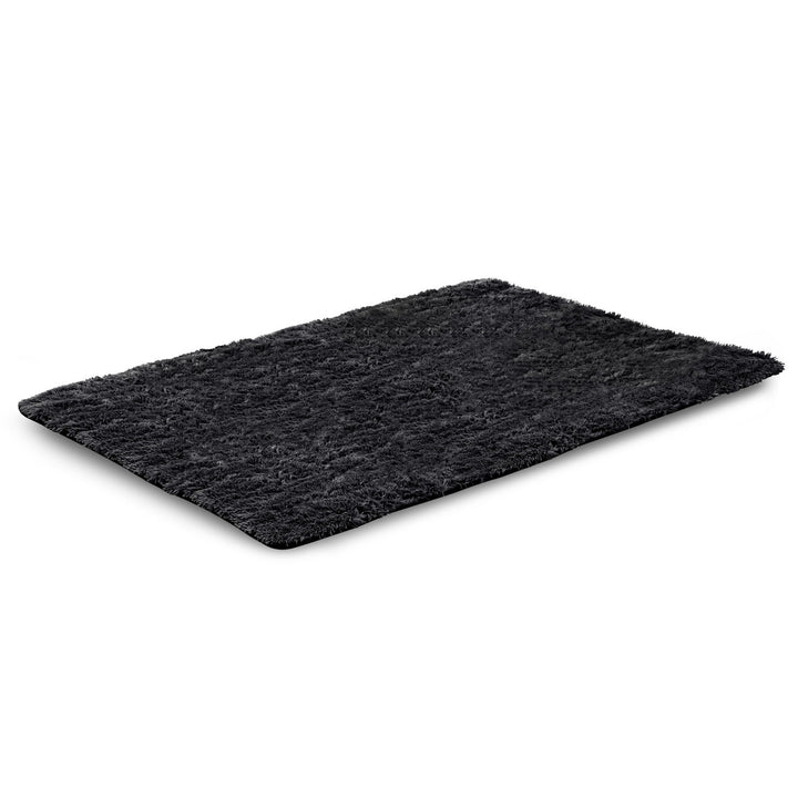 Schwarzer Plüschteppich 160x220 Kurzflor Shaggy DYWSHA120/160CZA