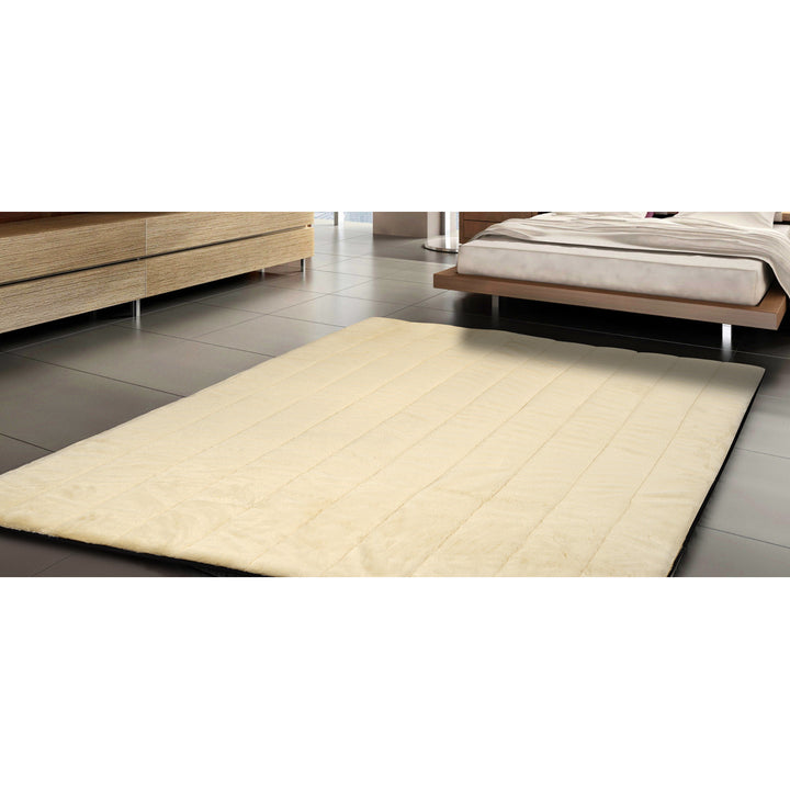 Plüschteppich, Kaninchenfell-Imitat, rutschfest, 120 x 160 cm, beige, DYWRAB120/160BEZ