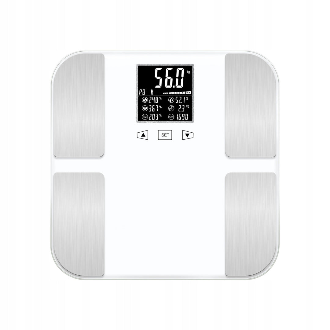 Analytische Personenwaage, BMI-Anzeige, Fettmessung, hintergrundbeleuchtetes LCD-Display, TM-WA002
