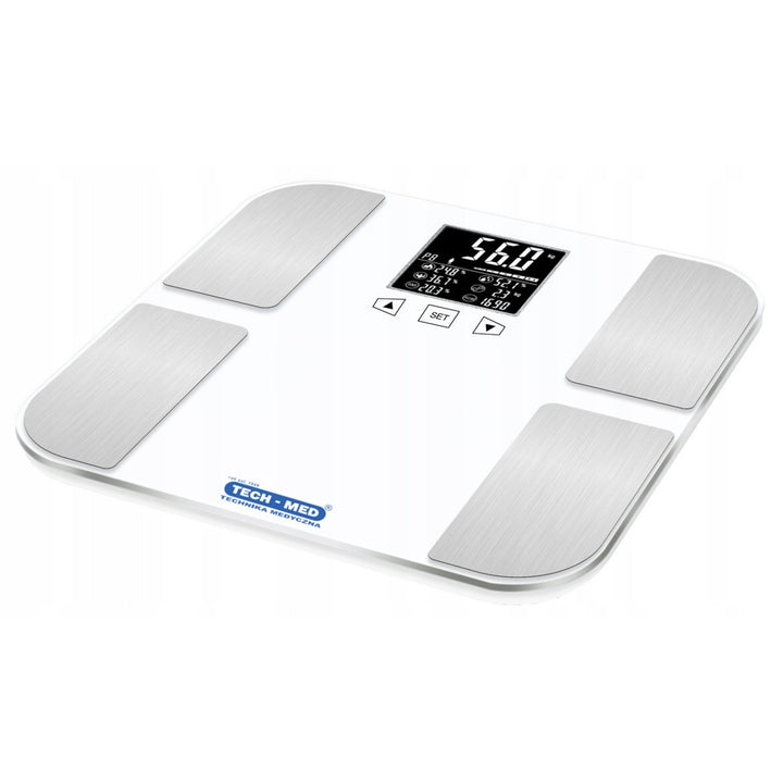 Analytische Personenwaage, BMI-Anzeige, Fettmessung, hintergrundbeleuchtetes LCD-Display, TM-WA002