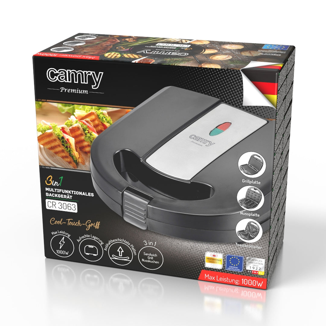 Camry Multifunktions-Toaster, Toaster, Grill, Nuss-Toaster, 1000W,