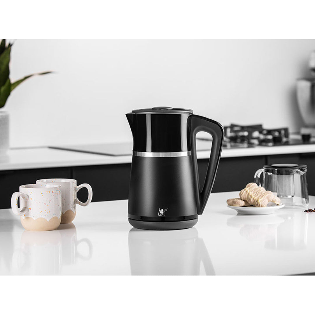 Schnurloser Wasserkocher mit Temperaturregelung und Doppelwänden LAFE 1.7L CEG020 schwarz