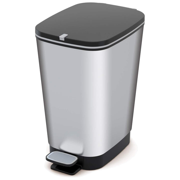 Kis-Abfalleimer, mit Pedal, Gummidichtung, metallisiert, 50 Liter, Chic