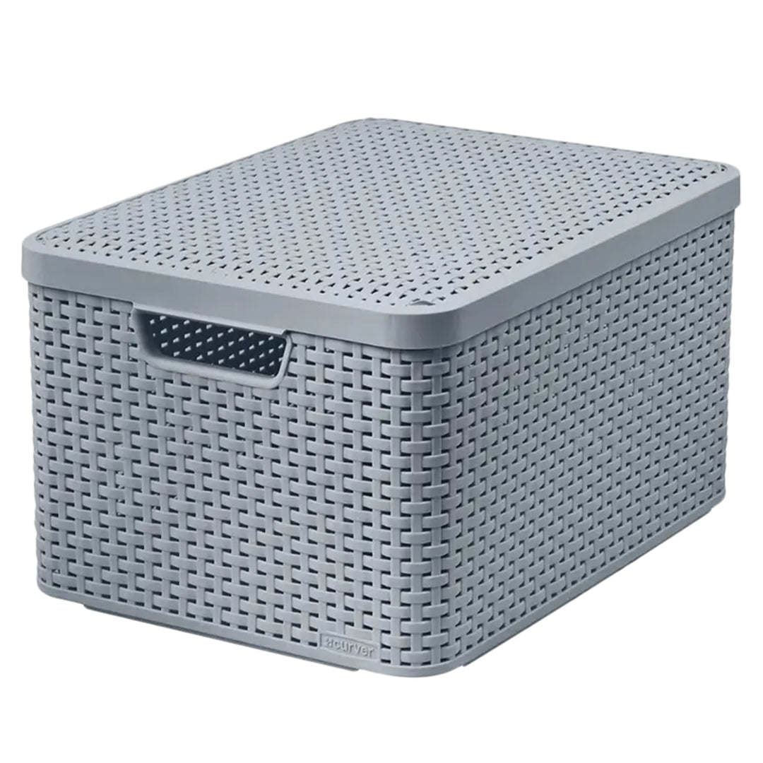 Curver Rattan Style Aufbewahrungsbox mit Deckel, Aufbewahrungskorb, Ku – Euroelectronics DE