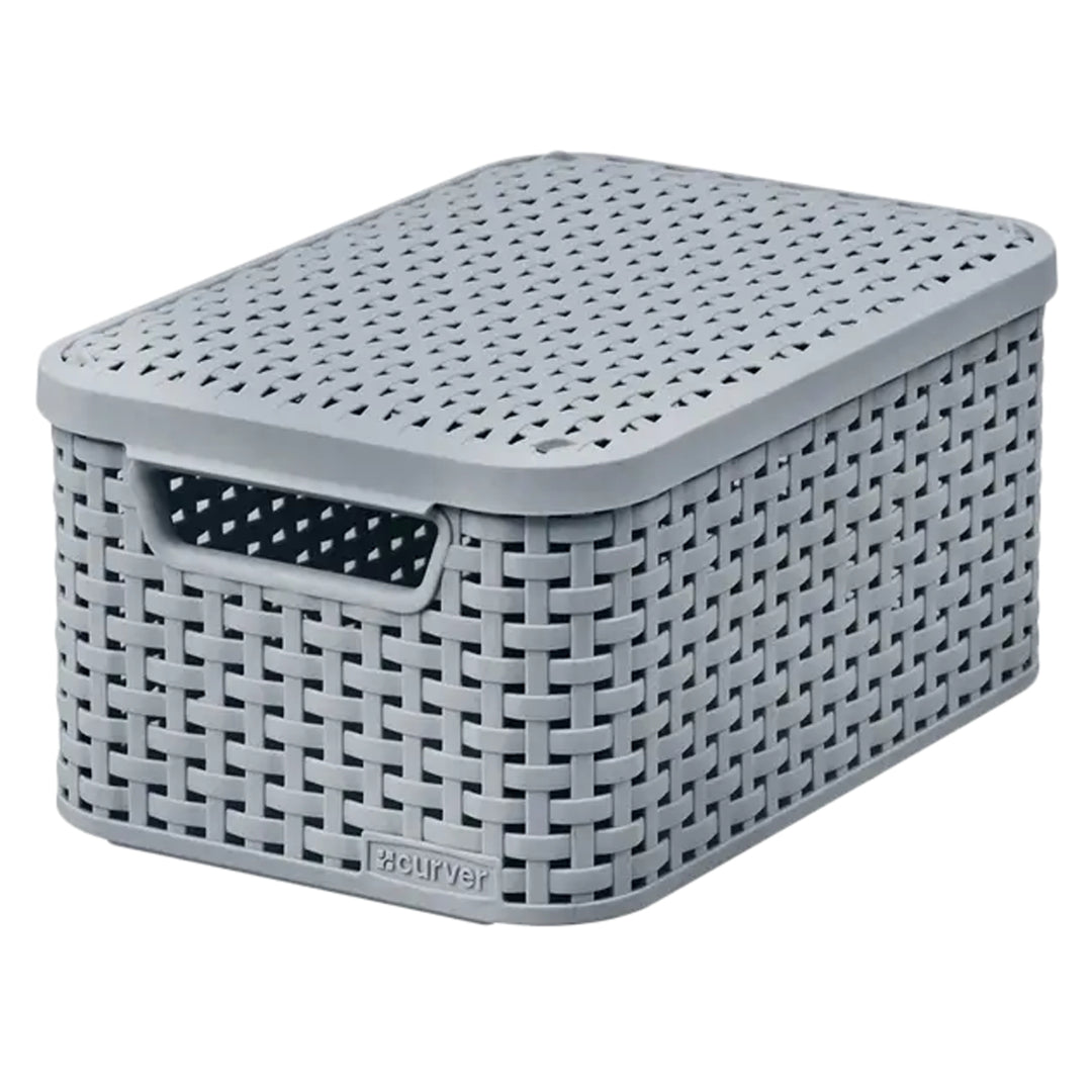 Curver Rattan Style Aufbewahrungsbox mit Deckel, Aufbewahrungskorb, Ku – Euroelectronics DE