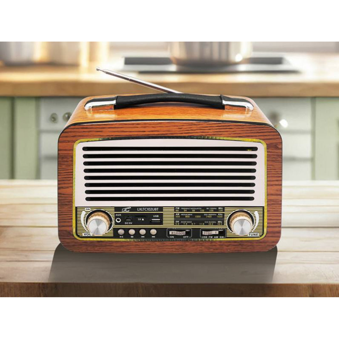 LTC Kofferradio, Teleskopantenne, Bluetooth, FM/AM/SW, Olza Retro