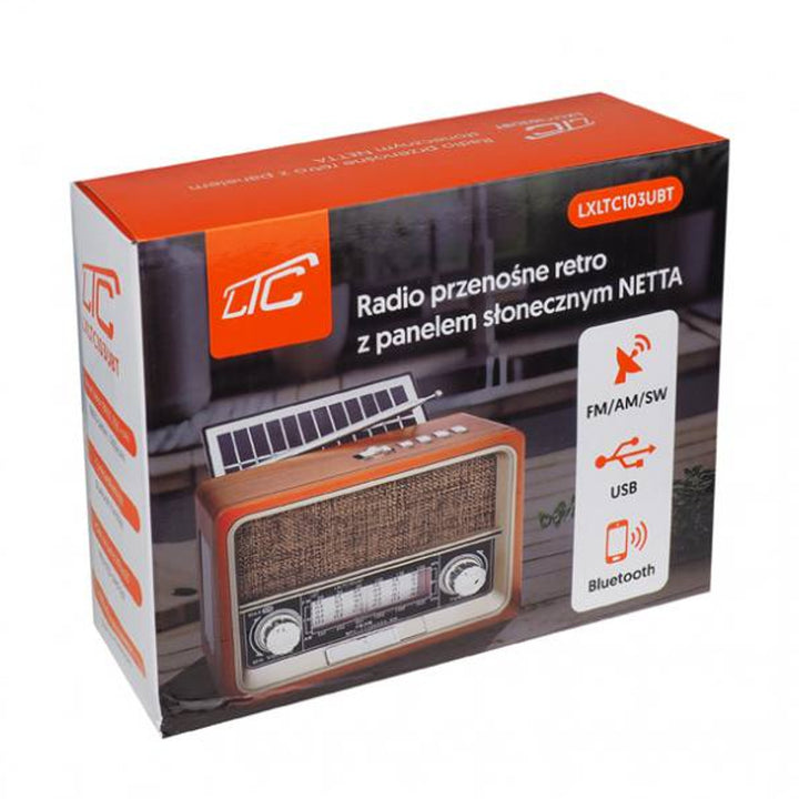 LTC tragbares Radio, Bluetooth, FM/AM/SW, USB, Solarpanel, LXLTC103UBT