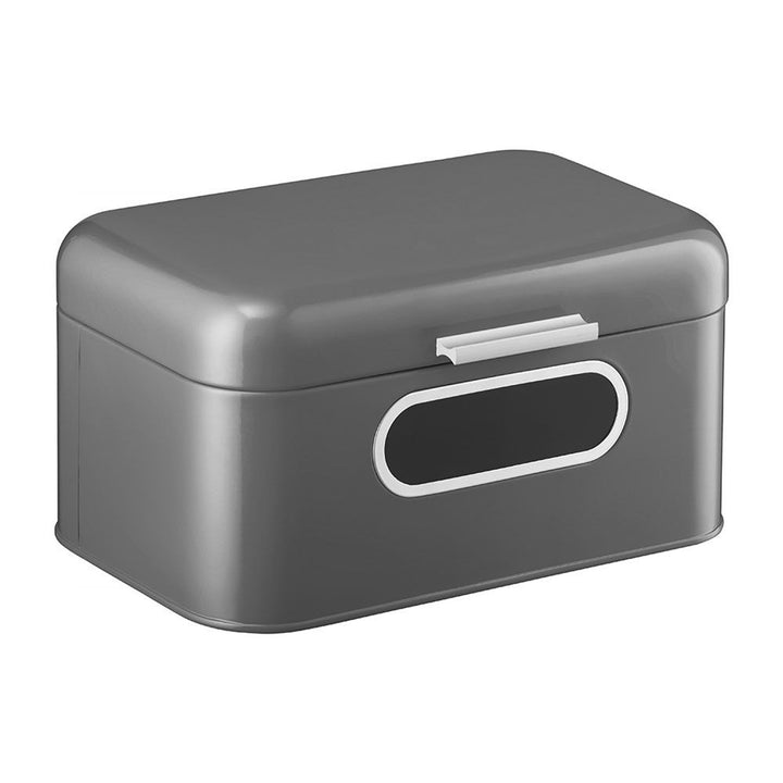 Ambition Brotkasten, Stahl, grau, mit Glas, 30 cm, Nordic